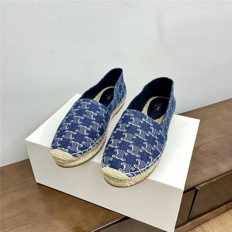 Ce1i*e triomphe stamped denim espadrilles