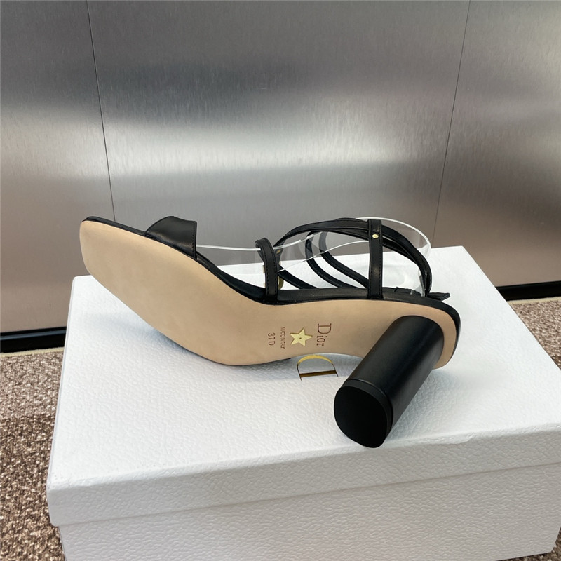 c’est D10r heeled sandal black calfskin
