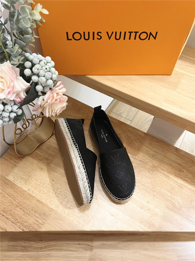 l0vis Vvtt0n bidart espadrilles black leather monogram