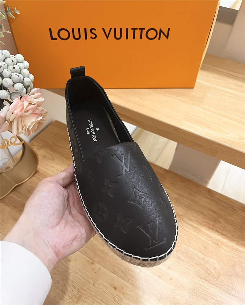 l0vis Vvtt0n bidart espadrilles black leather monogram