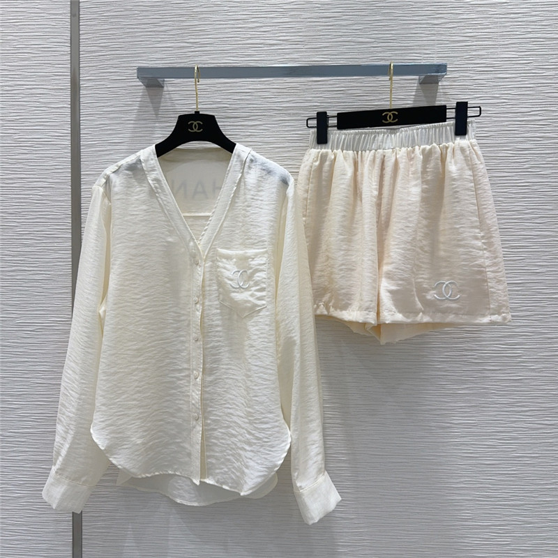 Ch**el shirt + shorts set replica designer clothes