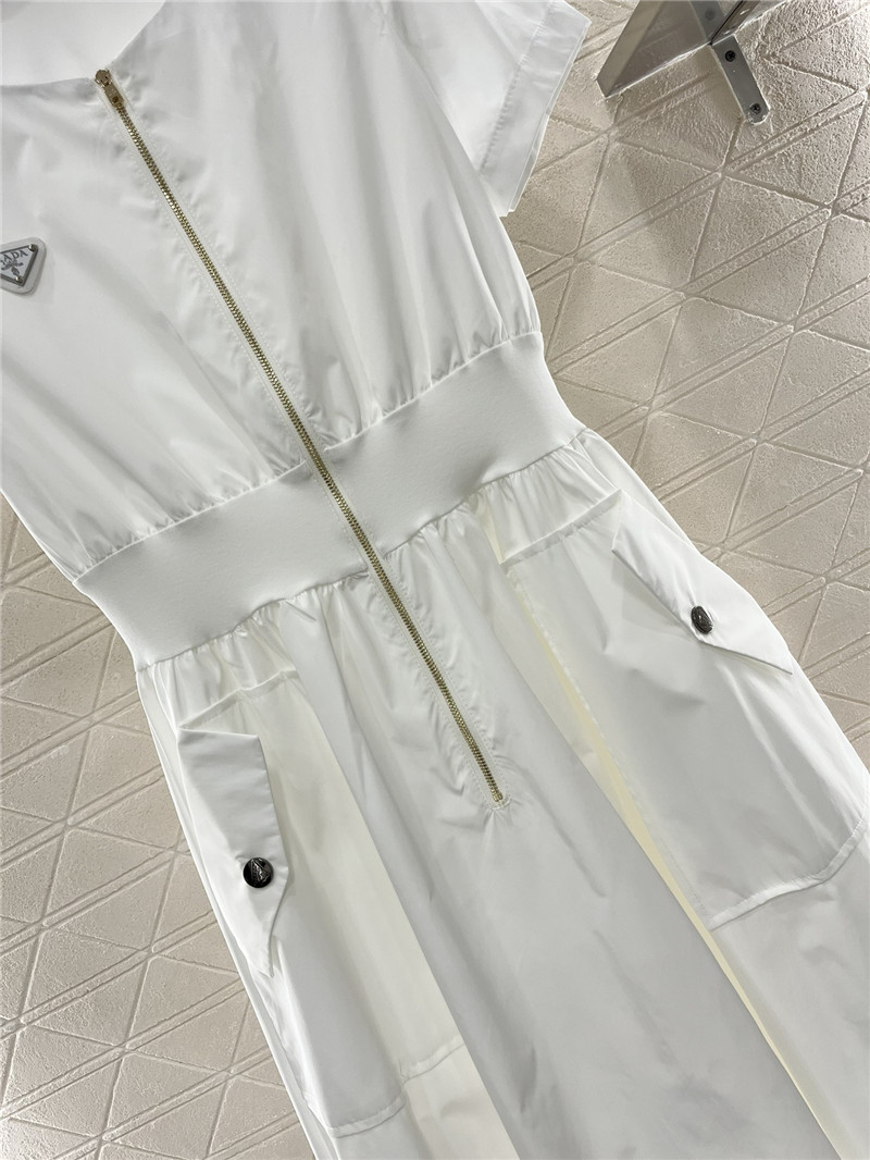 Pra*a zipper short sleeve dress replica clothing sites