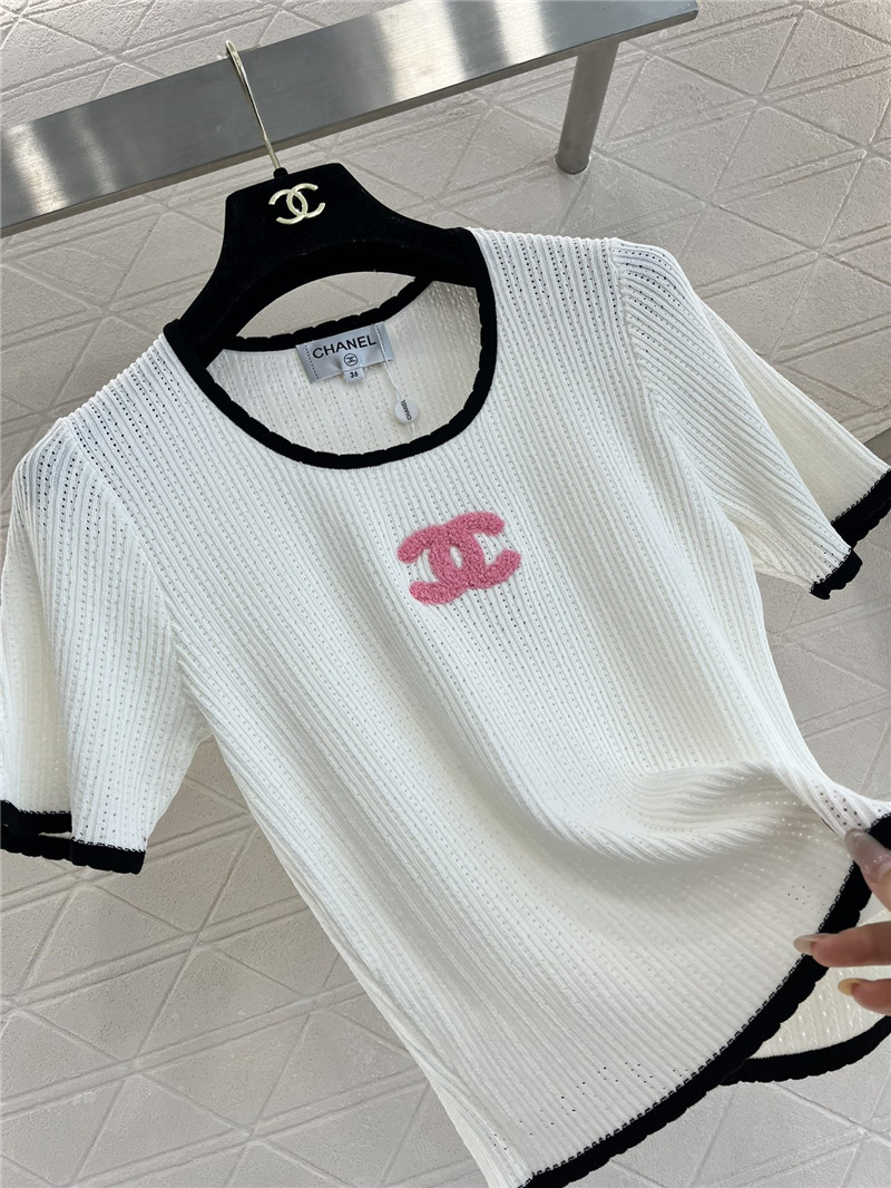 Ch**el crew neck knit short sleeve replica clothing sites