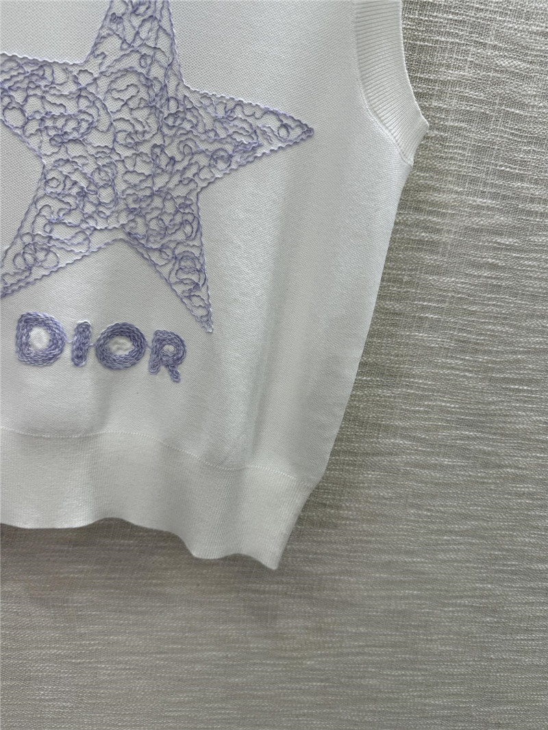D10r embroidered five-pointed star knitted vest replicas clothes