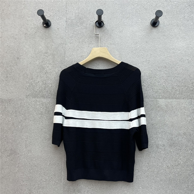 Ch**el round neck striped short sleeve replica clothing sites