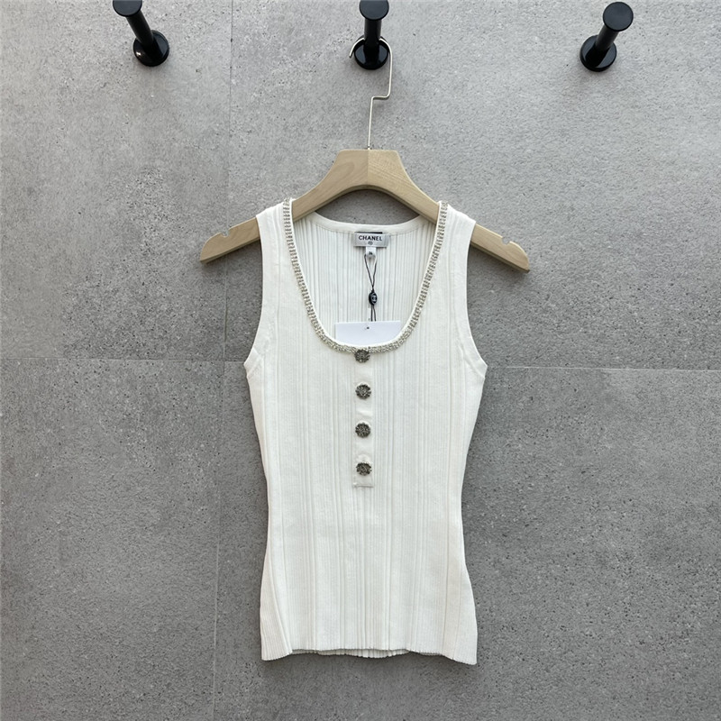 Ch**el u-neck knitted vest replicas clothes