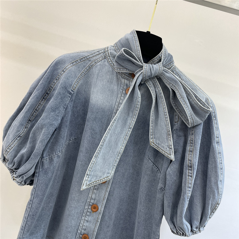 zimm lace-up denim top replica designer clothes