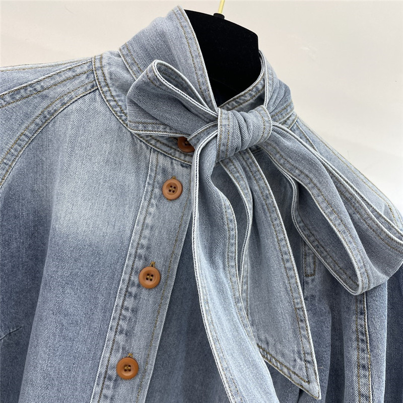 zimm lace-up denim top replica designer clothes