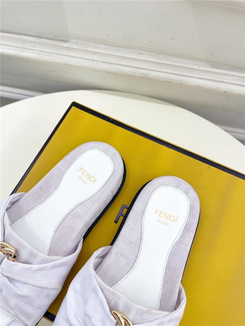 F**di feel white ff jacquard slides