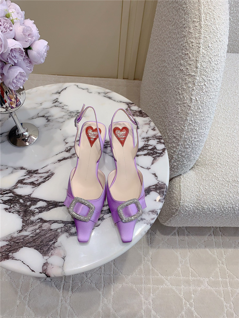 roger u1u1er viv’ canard satin purple slingback pumps