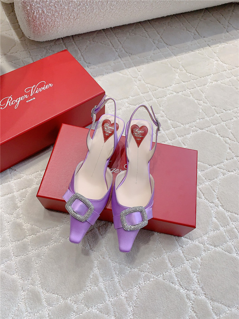 roger u1u1er viv’ canard satin purple slingback pumps