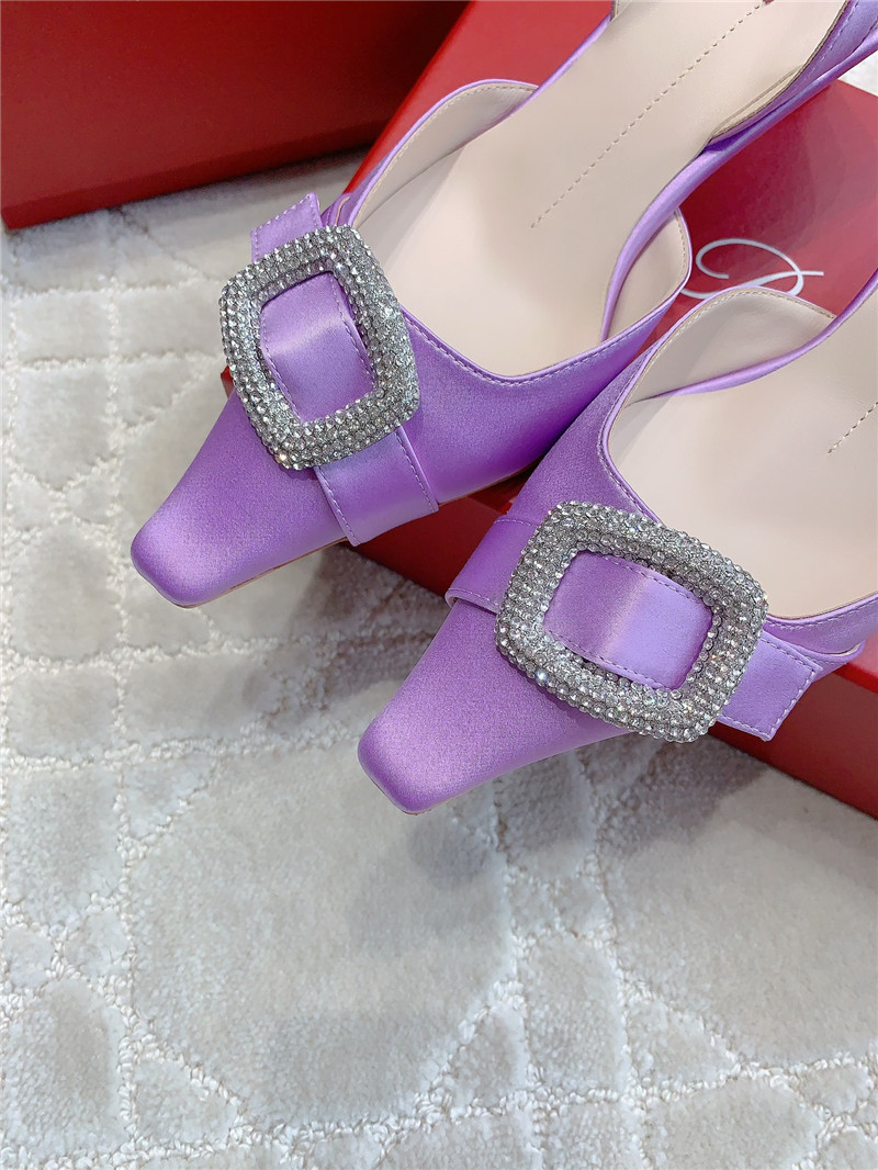 roger u1u1er viv’ canard satin purple slingback pumps