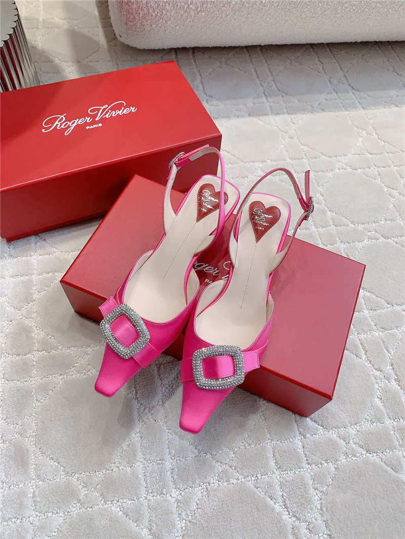 roger u1u1er viv’ canard satin fuchsia slingback pumps