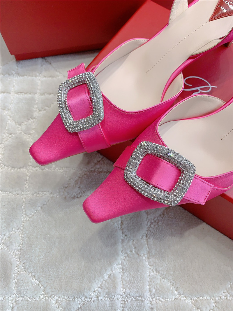 roger u1u1er viv’ canard satin fuchsia slingback pumps