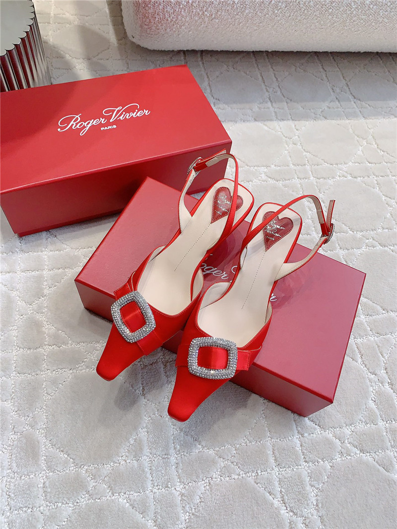roger u1u1er viv’ canard satin red slingback pumps
