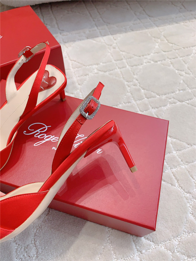 roger u1u1er viv’ canard satin red slingback pumps