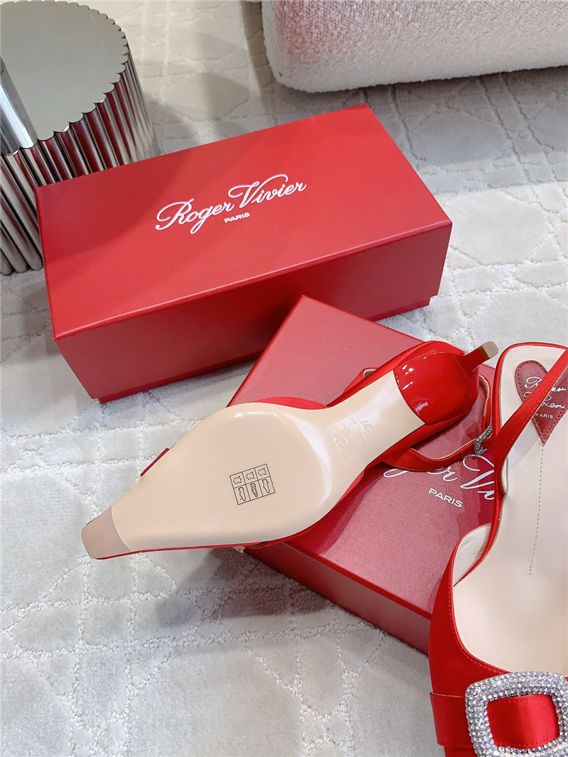 roger u1u1er viv’ canard satin red slingback pumps