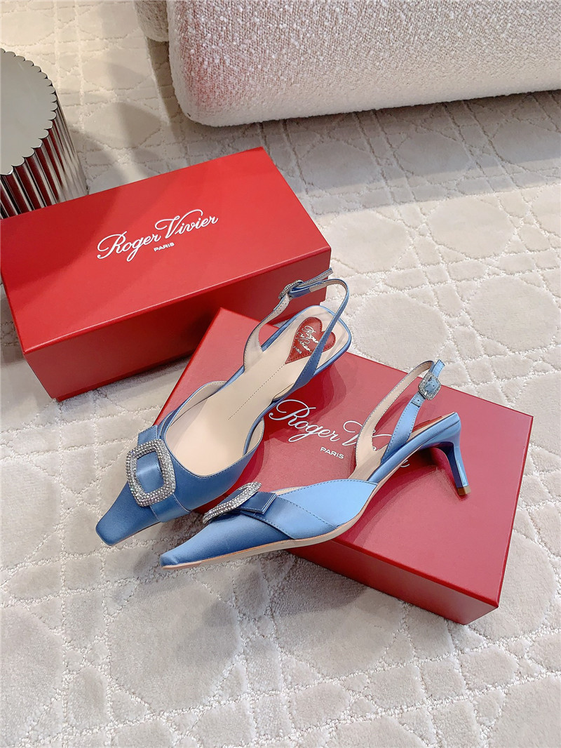 roger u1u1er viv’ canard satin blue slingback pumps