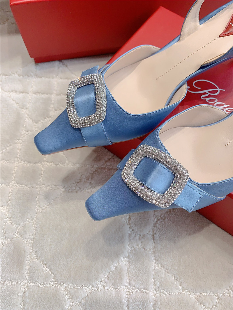 roger u1u1er viv’ canard satin blue slingback pumps