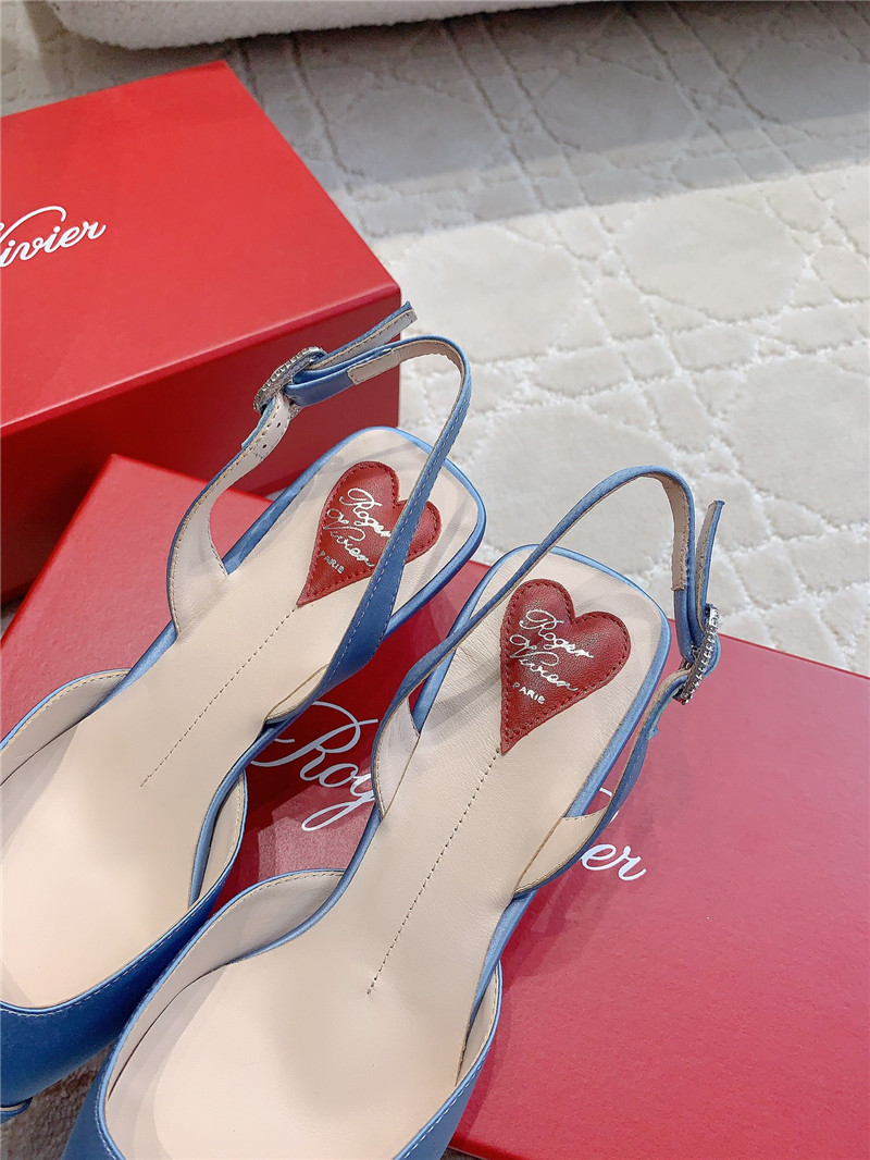 roger u1u1er viv’ canard satin blue slingback pumps