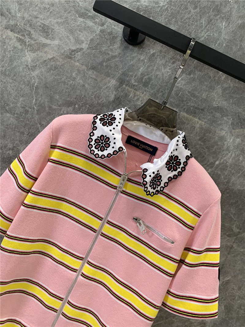l0vis Vvtt0n lv zipper chest striped sweater replica clothes