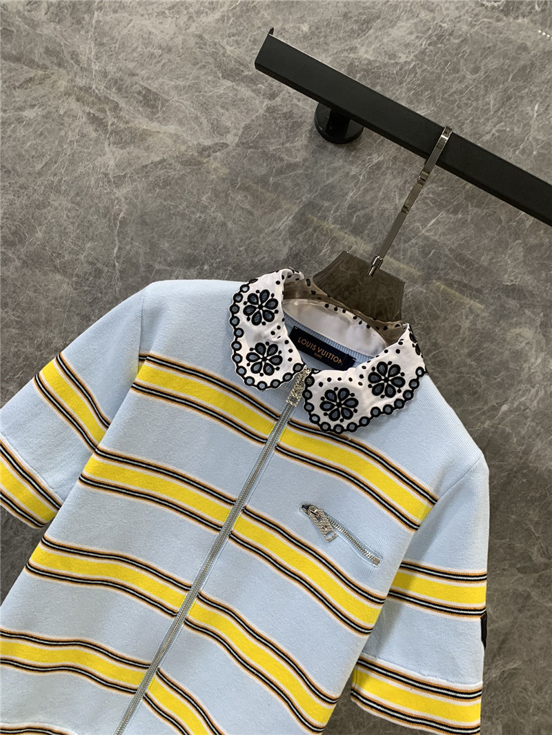 l0vis Vvtt0n lv zipper chest striped sweater replica clothes