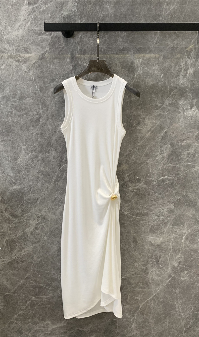L0ew* pleated waist long vest dress replica clothes