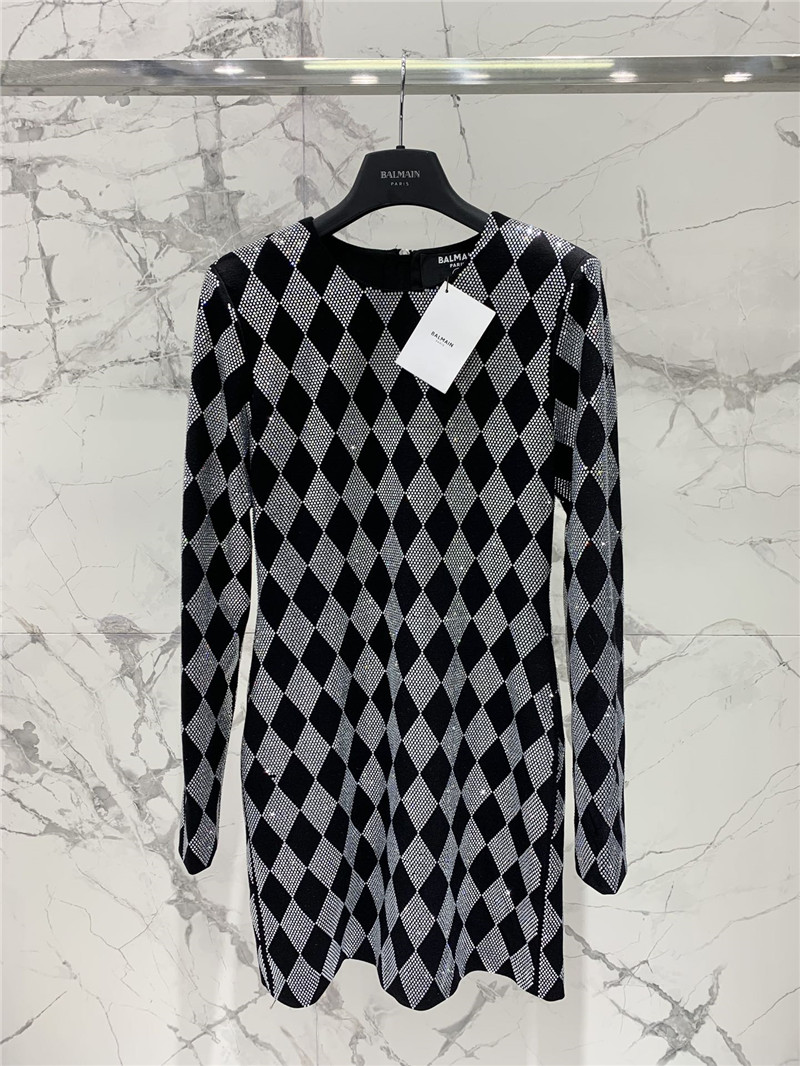 Balmain rhinestone dress cheap replica designer clothes
