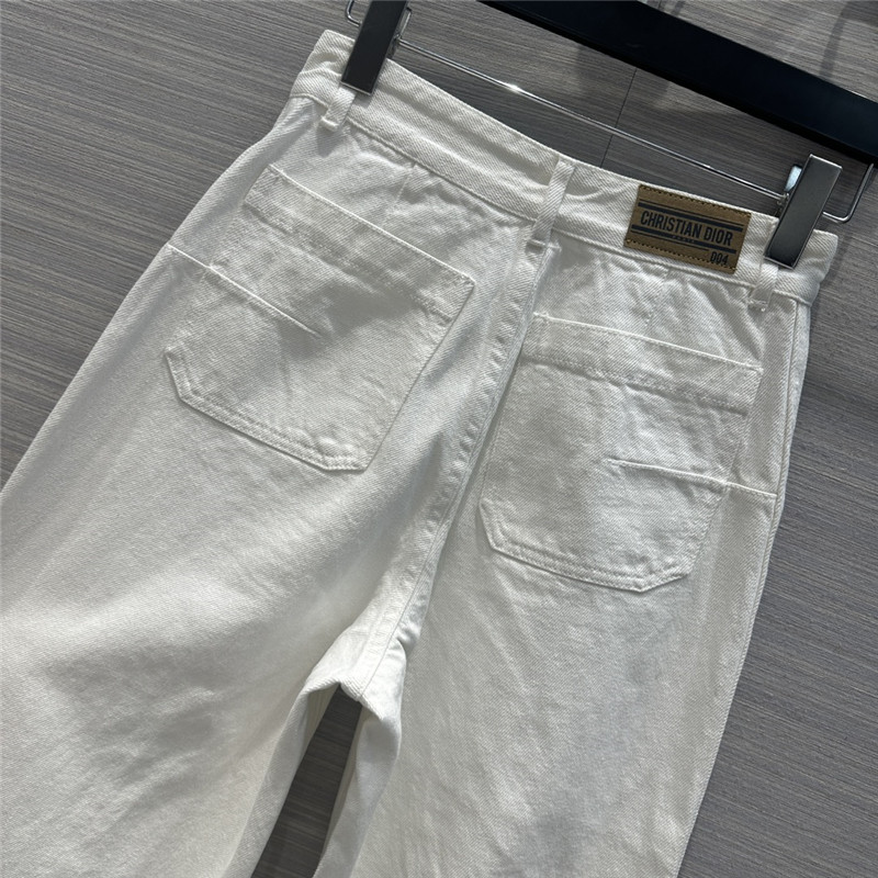 D10r double pocket straight white jeans replicas clothes