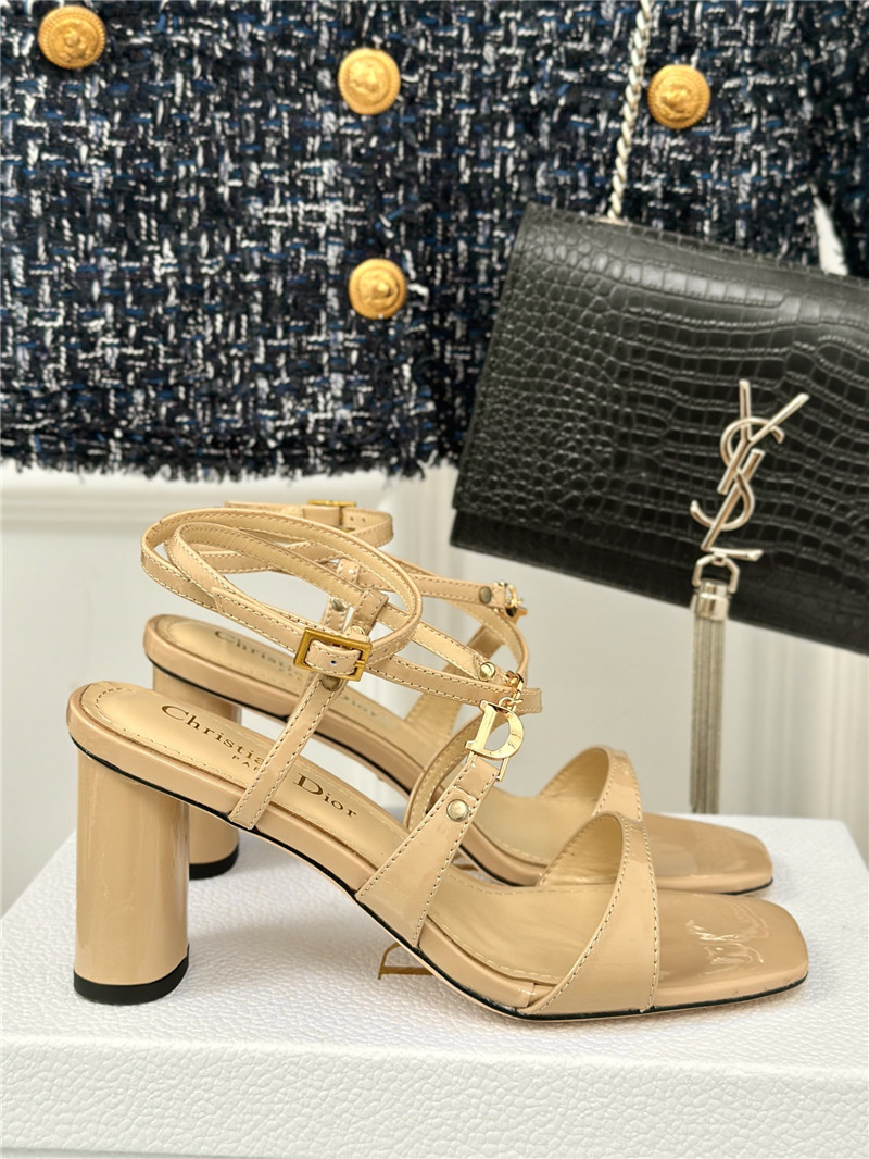 c’est D10r heeled sandal 10cm gold-tone nude calfskin