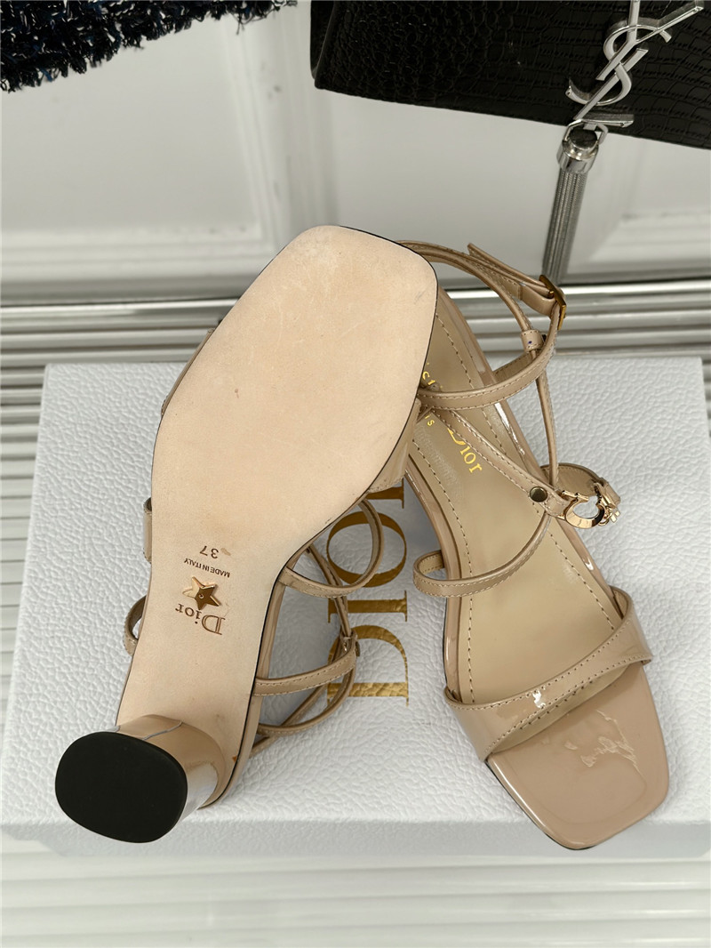 c’est D10r heeled sandal 10cm gold-tone nude calfskin