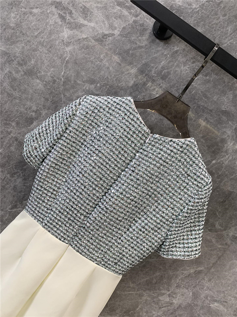 Ch**el sequined patchwork dress replica clothes