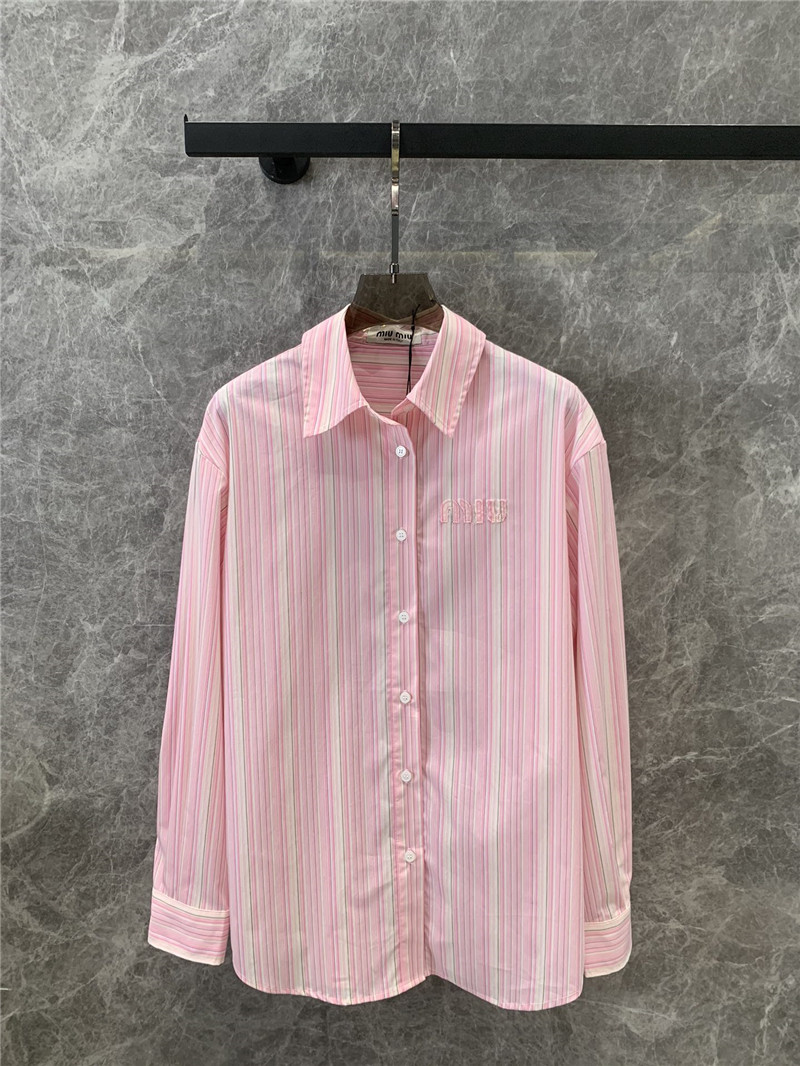 M1um1u striped long-sleeved shirt replica designer clothes