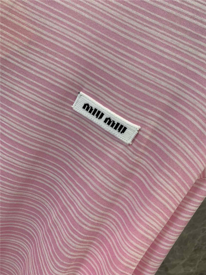 M1um1u micro logo striped round neck long sleeve replicas clothes