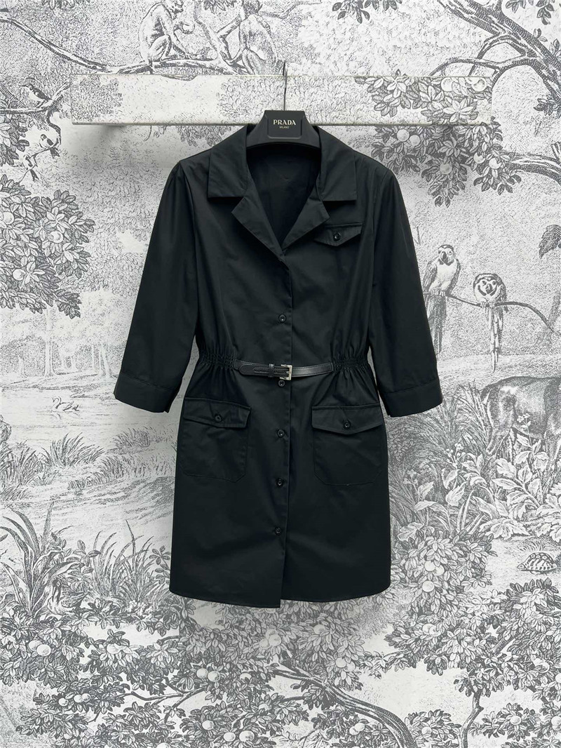 Pra*a suit collar half sleeve shirt replica clothes