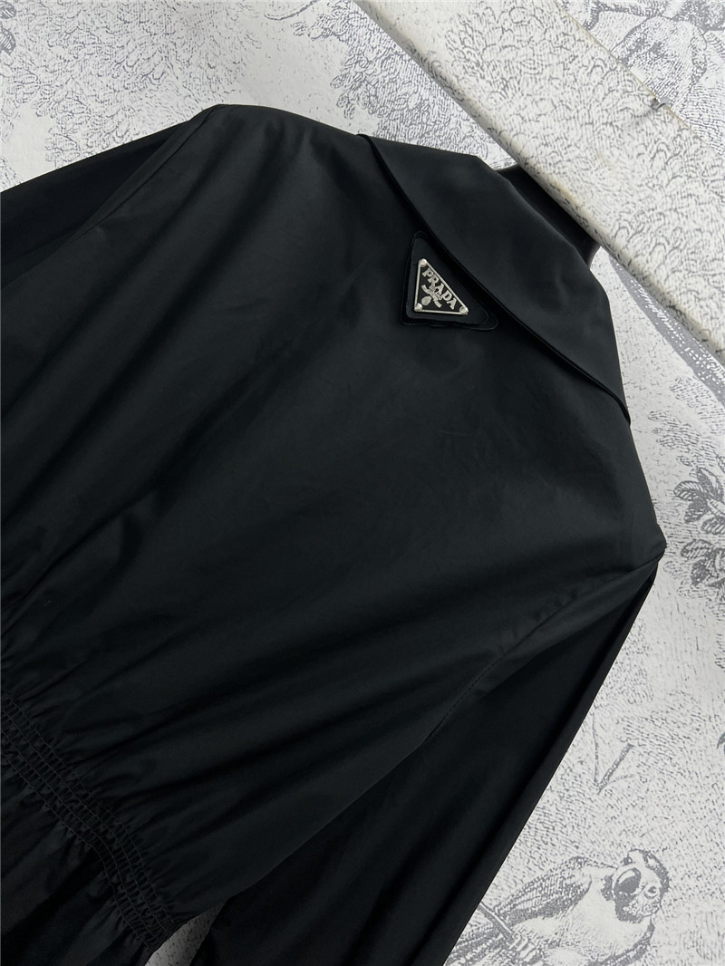 Pra*a suit collar half sleeve shirt replica clothes