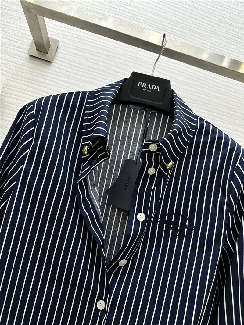Pra*a three quarter sleeves shirt replica designer clothes