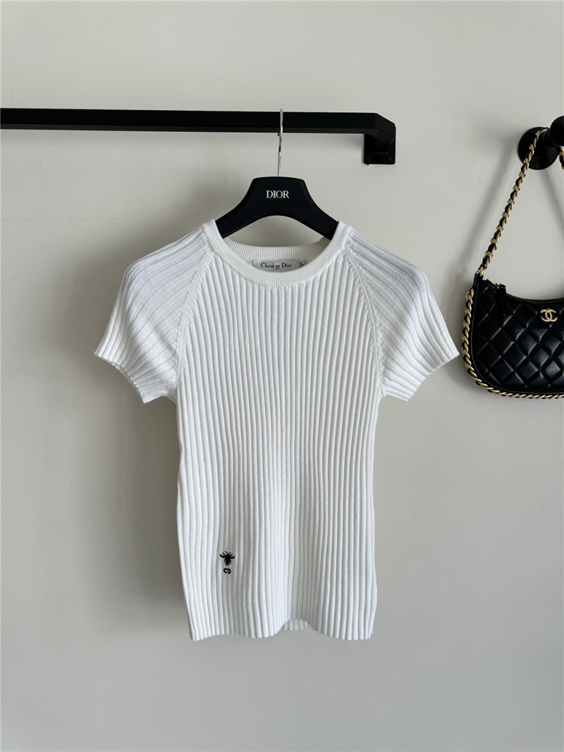 D10r knitted striped short-sleeved top replica clothes
