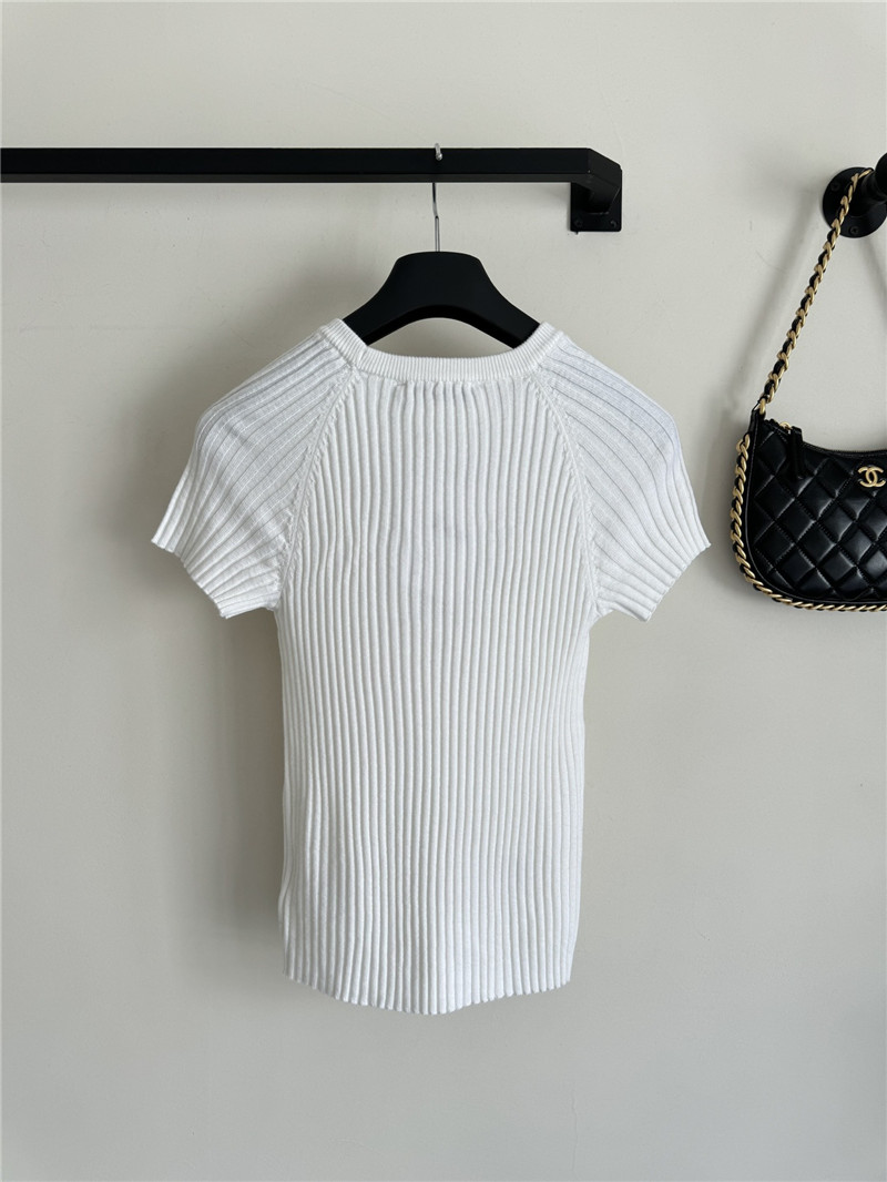 D10r knitted striped short-sleeved top replica clothes