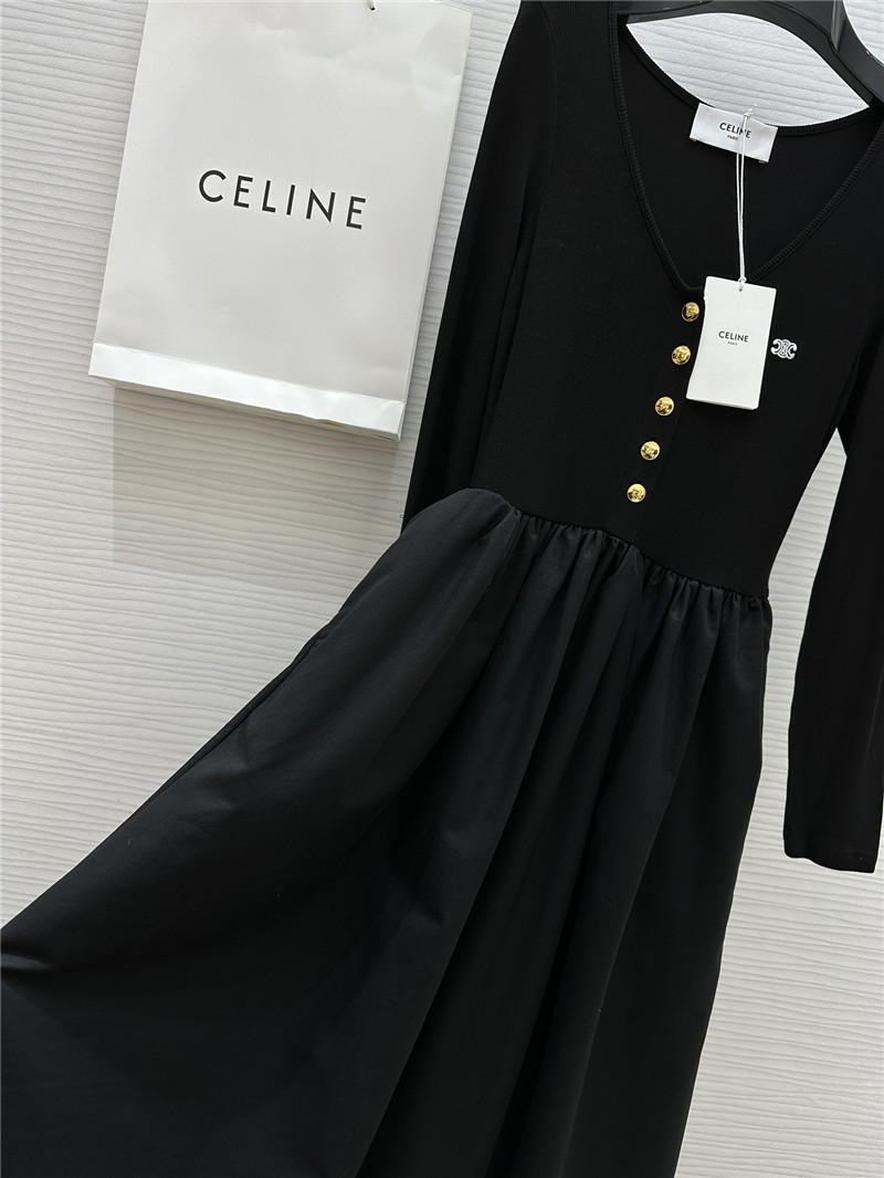 Ce1i*e u neck dress replica designer clothes