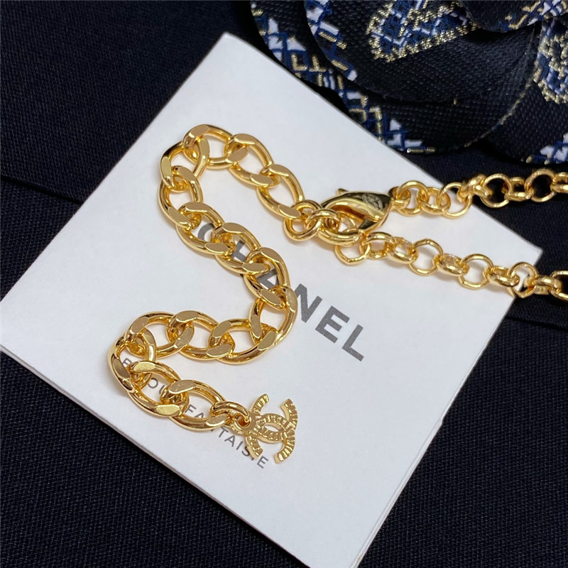 Ch**el pearl double c necklace