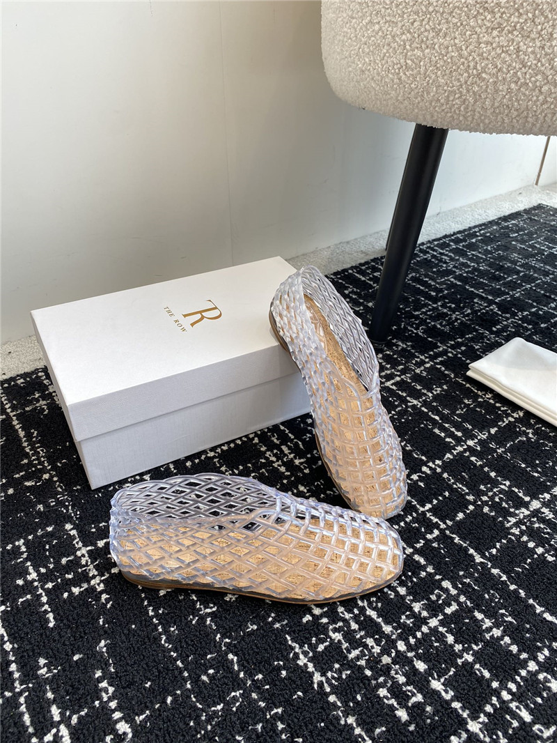 The R0w mara transparent ballet flats in white