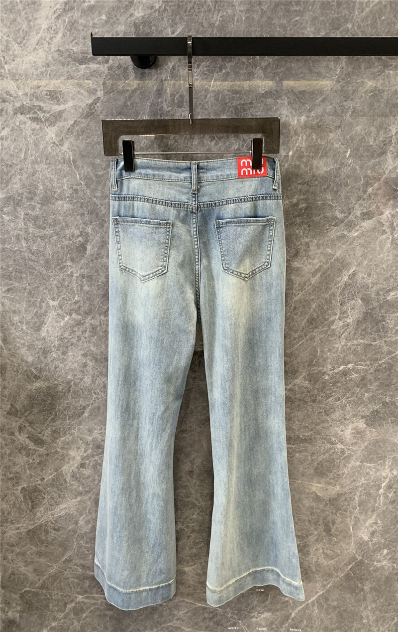 M1um1u red letter heart print flared denim replica clothes