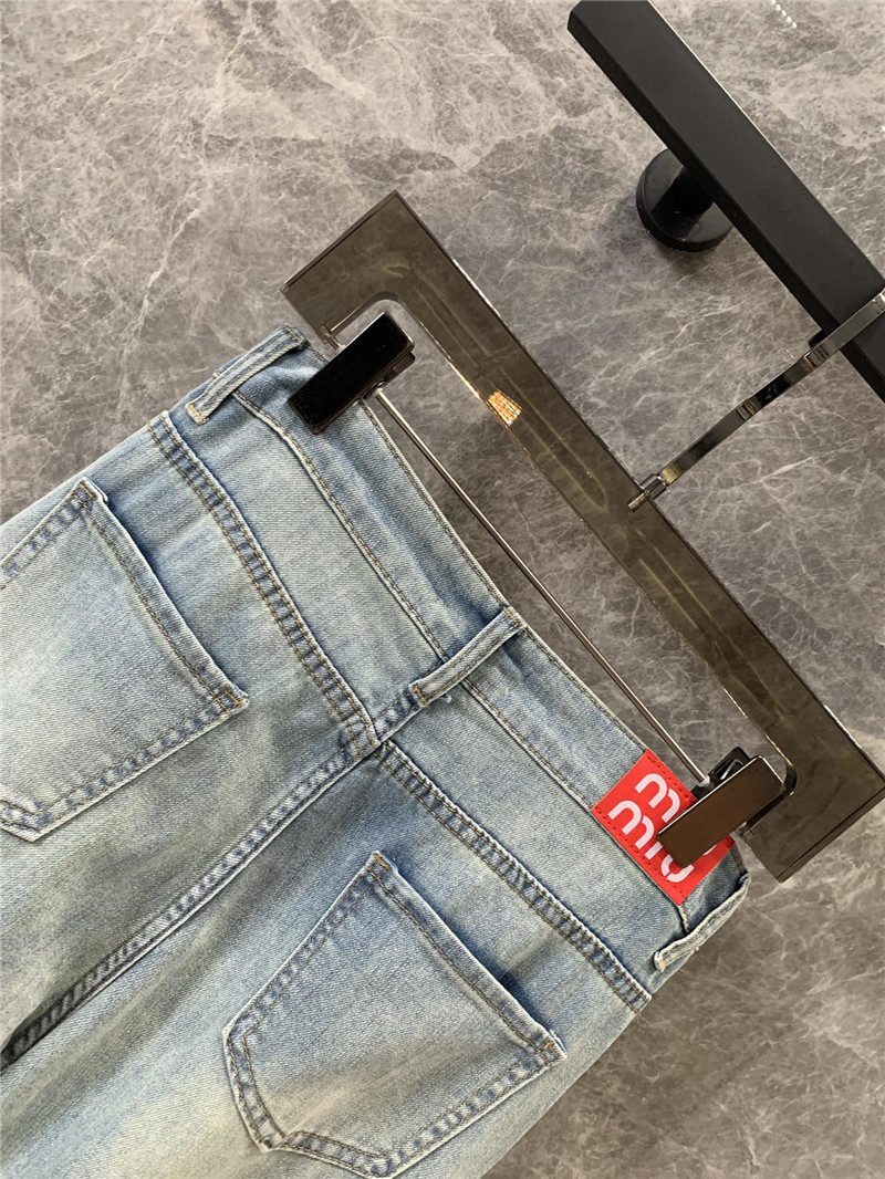 M1um1u red letter heart print flared denim replica clothes