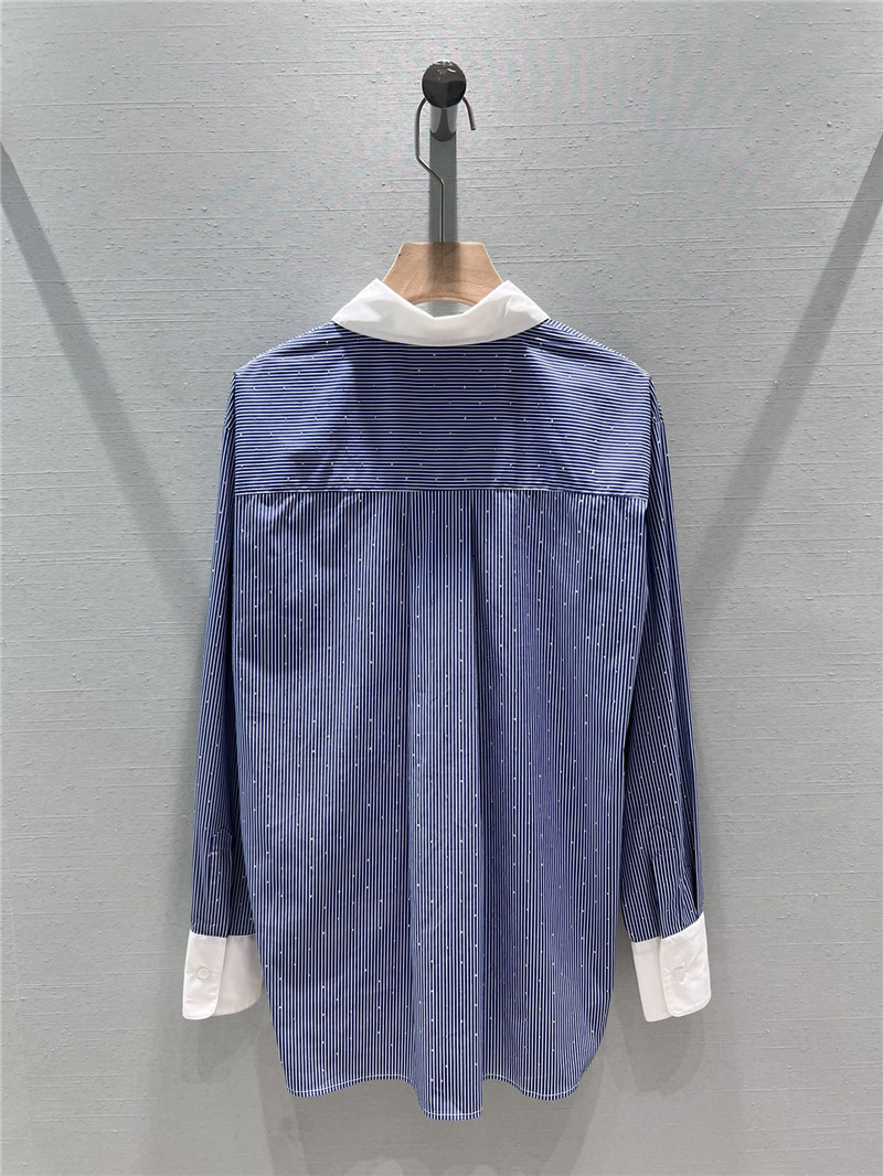 Ce1i*e striped rhinestone long-sleeved shirt replica clothes