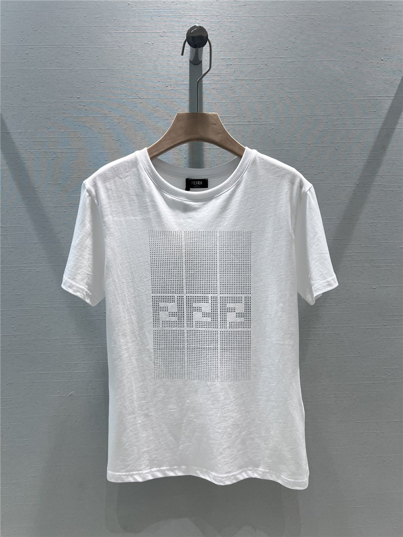 F**di gradient letter print short-sleeved t-shirt replica clothing