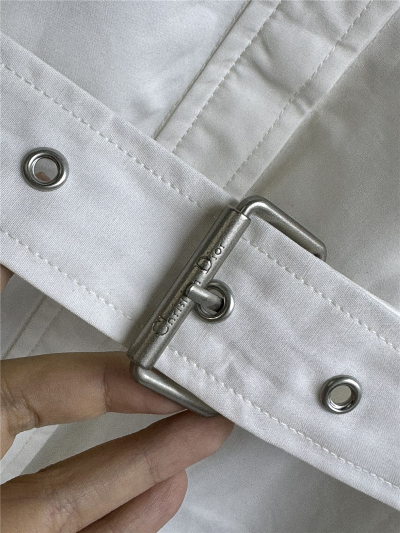 D10r white belted sleeveless shirt dress