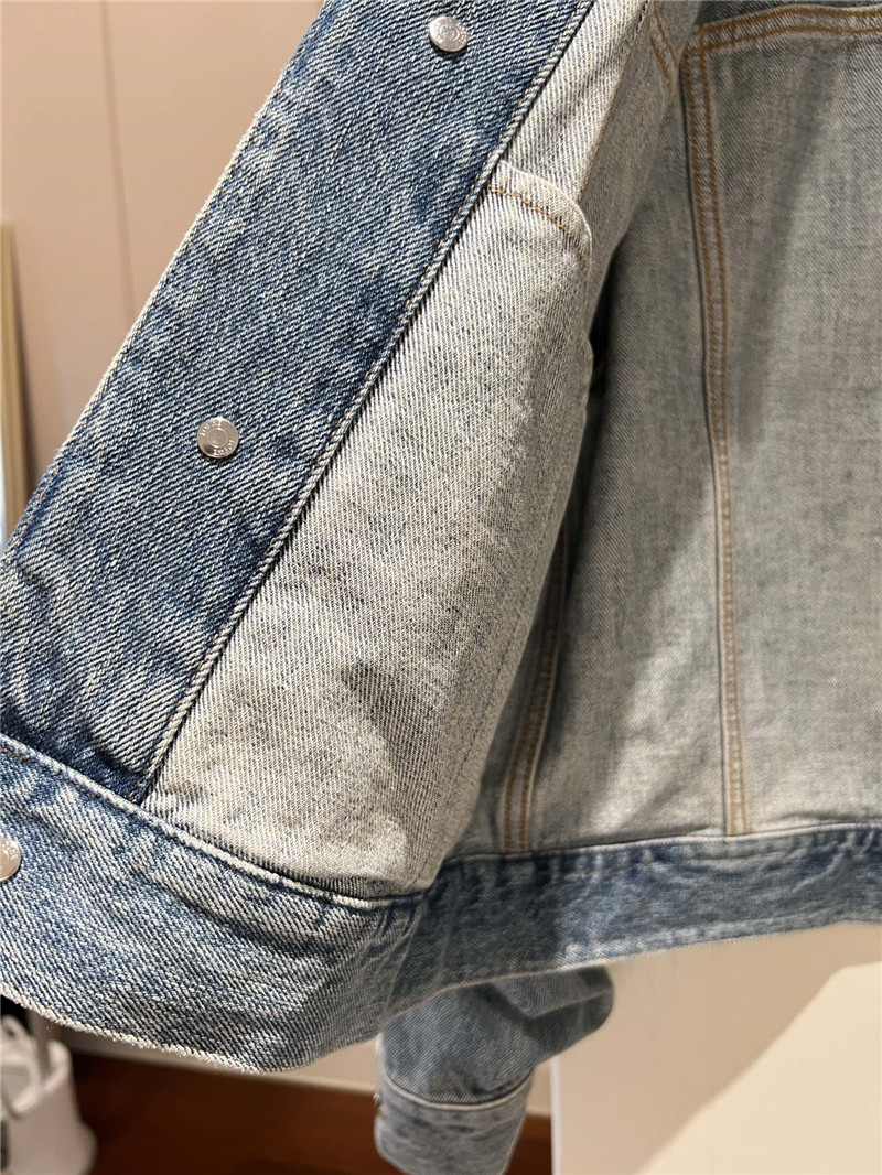 L0ew* vintage chain embellished denim jacket replica clothing