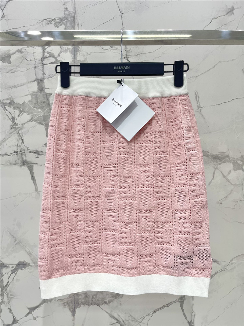 Balmain jacquard eyelet skirt replica designer clothes