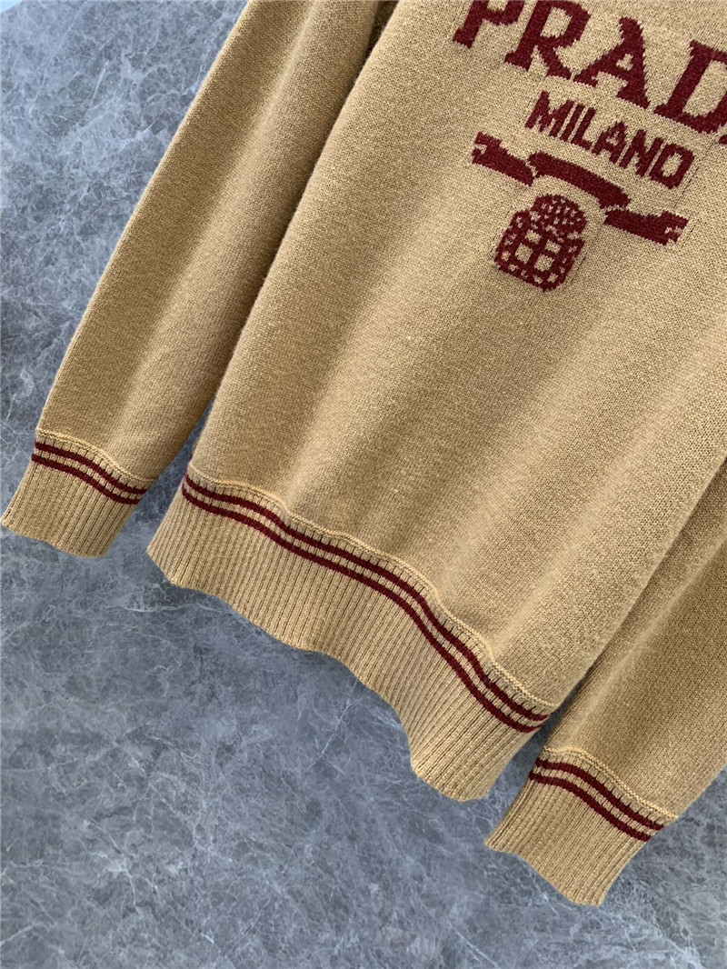 Pra*a knitted round neck pullover sweater replicas clothes